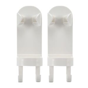 2 Pcs Bathrooms Wall-mounted Toothbrush Holder White 5.28"x1.73"x1.81"